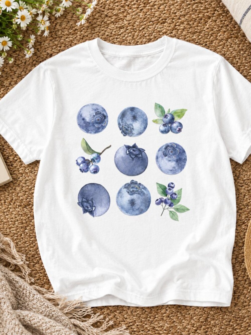 Blueberries T-Shirt 🫐 | Aesthetic Fruit Graphic Tee | Vintage Foodie Shirt